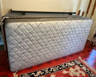 Almost new twin XL mattress, box spring, frame and headboard