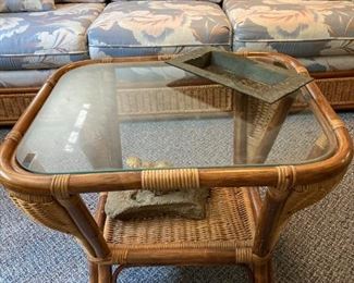 Rattan and wicker table (1960's)