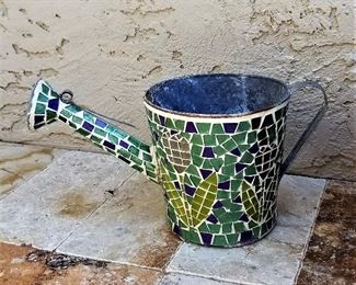 Mosaic watering can