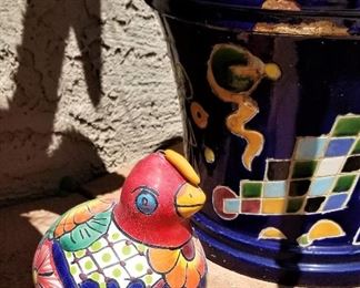 Hand painted ceramic quail.