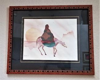 Native American on horse art