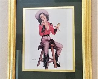 Cowgirl on stool art