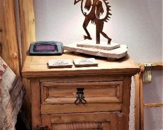 Rustic side night table