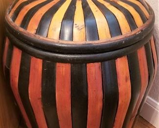 Large wooden container with lid