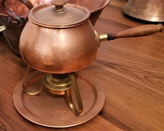Copper fondue pot