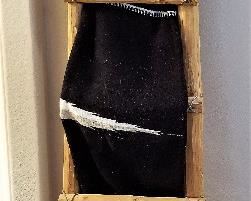 Wooden ladder and blanket