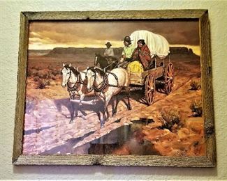 Covered prairie wagon art