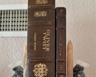 Oliver Twist book box and marble bookends