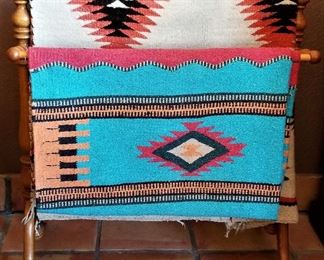 Native American antique quilts. Quilt rack.