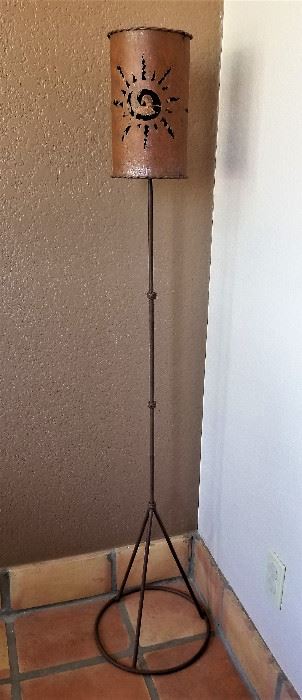 Metal candle floor lamp. There is a pair of them.