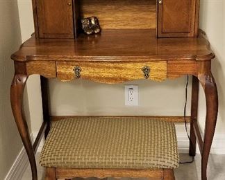 Vintage vanity with stool.