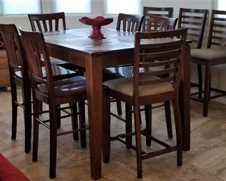 High top table and 6 chairs