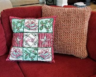 Christmas pillows and other pillows for sale too.