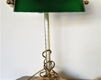Office green glass lamp