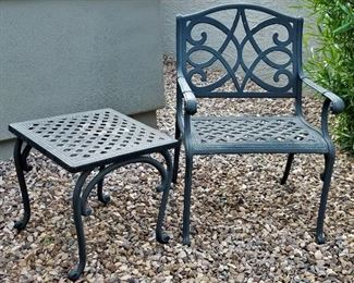 Outdoor patio chairs and tables
