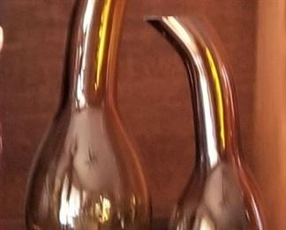 Golden amber glass vessels