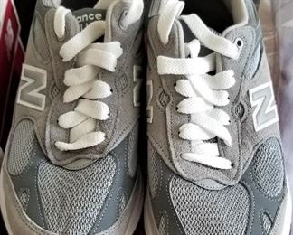 New gray sneakers in box