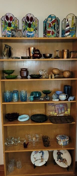Copper ware, Carnival Glass, Norman Rockwell Plates, etc.