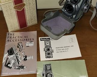 Rolleiflex Baby 4x4 1957 Grey Vintage Film Camera TLR Case Manuals and Box Read