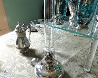 Silverplate Oil Lamp