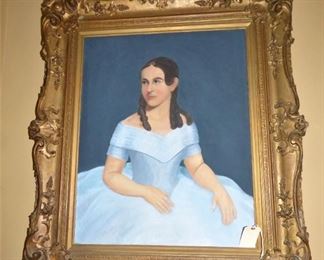 Large Original Oil Portrait of Client's Great, Great Grandmother