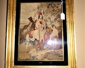 Antique frameed Needlepoint picture