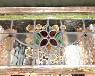 Antique Stained Glass Transom Window