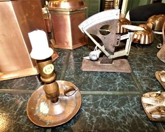 Antique Egg Scale, Copper Candle holder
