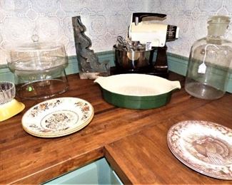 Vintage Sunbeam Mixmaster, Large Glass Apothecary Jar, etc