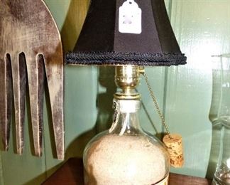 Cute Lamp made from Rum Bottle