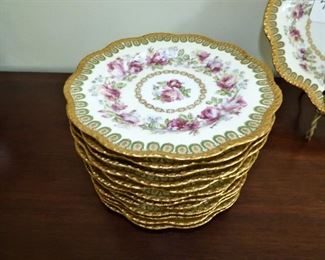 Antique Haviland Hand Painted Dessert Plates (Match Platter in Previous Picture)