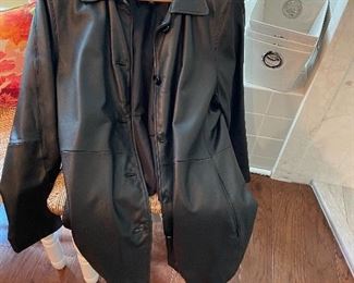 Leather coat - women's size Large