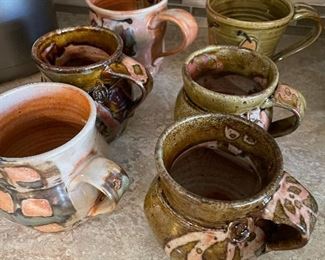 Pottery coffee cups