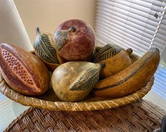 Wooden fruit set