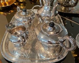 Silver-plated tea service set