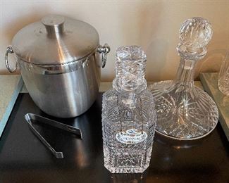 Ice bucket; and decanters  