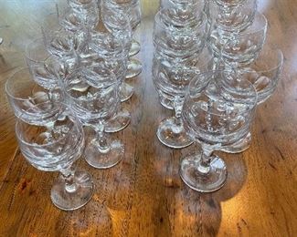Glassware:  set of 11 wine, set of 9 water 
