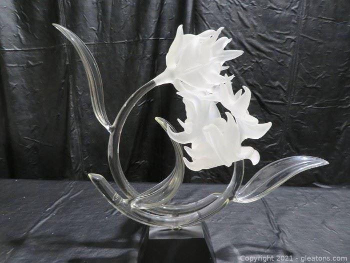 Dazzling Vintage Frabel Glass Sculpture