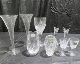 Fun Lot of Crystal Vases and Glasses