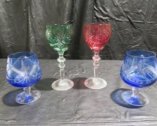 Gorgeous Cut to Clear Crystal Goblets