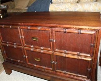 small two-drawer chest matches larger display unit