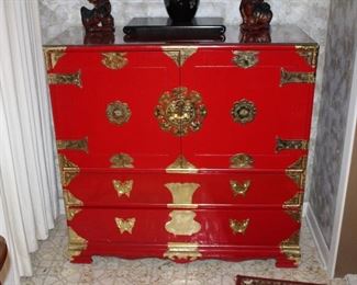 red lacquer chest