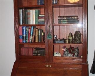 antique oak secretarial cabinet