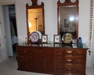 another nine-drawer dresser with twin mirrors, matching chest