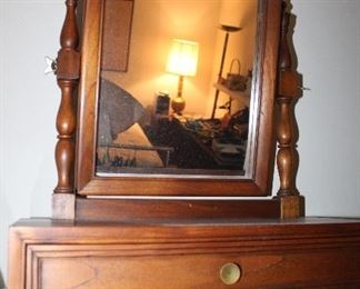 antique shaving mirror with drawer