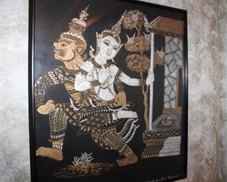 one of a pair of Thai stone rubbings