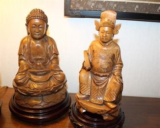 hand-carved wooden Bhudda