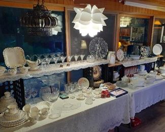 china dishes, soup tureen, Ikea lights