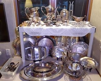 silver plate, sterling silver