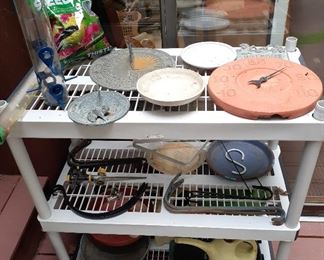 sun dials, garden, bird feeders